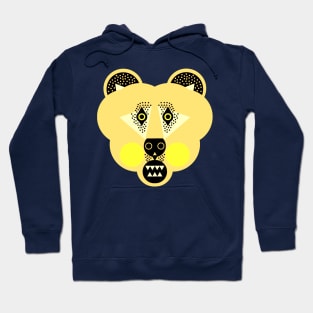 Grizzly Bear Face, Pale Yellow tones Hoodie